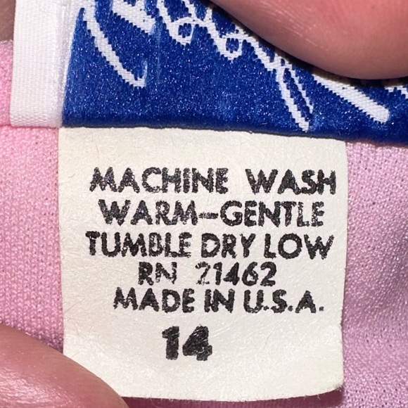 Vintage Pink & Grey Plisse Dress - Picture 8 of 8